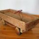 Old pedal car soap box in wood and metal 50s