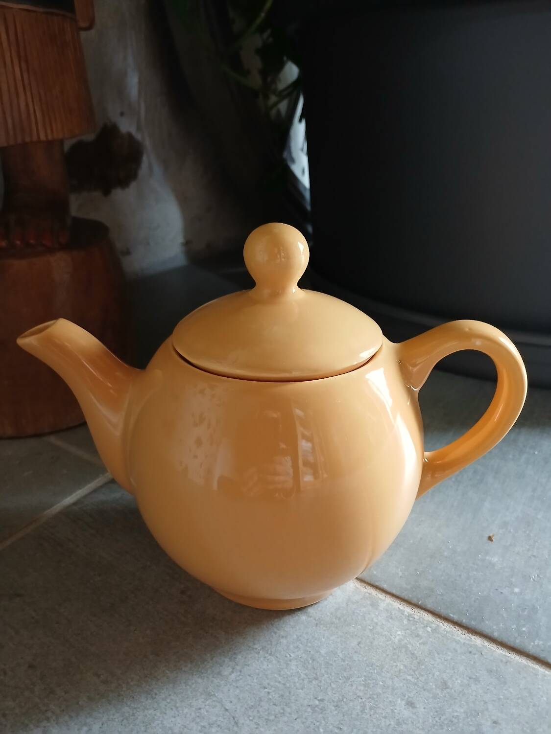 Ocher yellow teapot