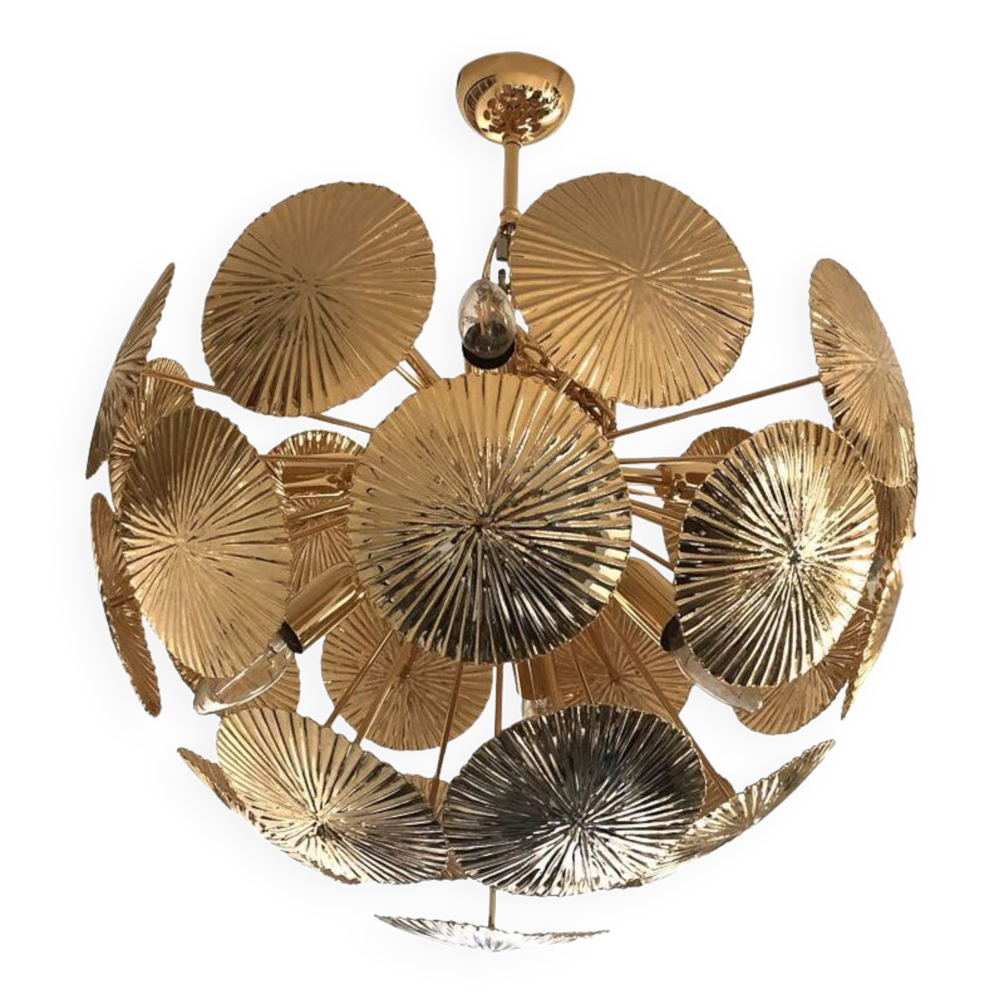 Water-lily brass sputnik chandelier
