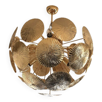 Water-lily brass sputnik chandelier