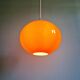 Large Space Age pendant light in orange opaline, 1960s-70s