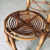 Mid-Century Bamboo High Back Chair from Rohé Noordwolde, Netherlands, 1960s