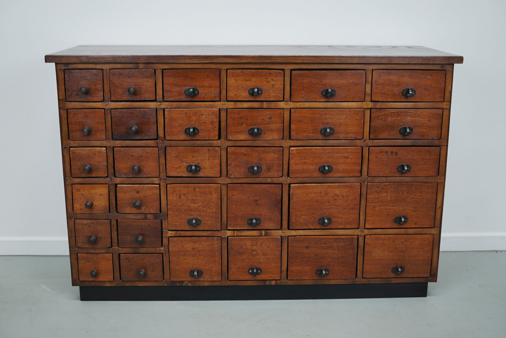 Vintage dutch oak jewelers / watchmakers cabinet, circa 1930