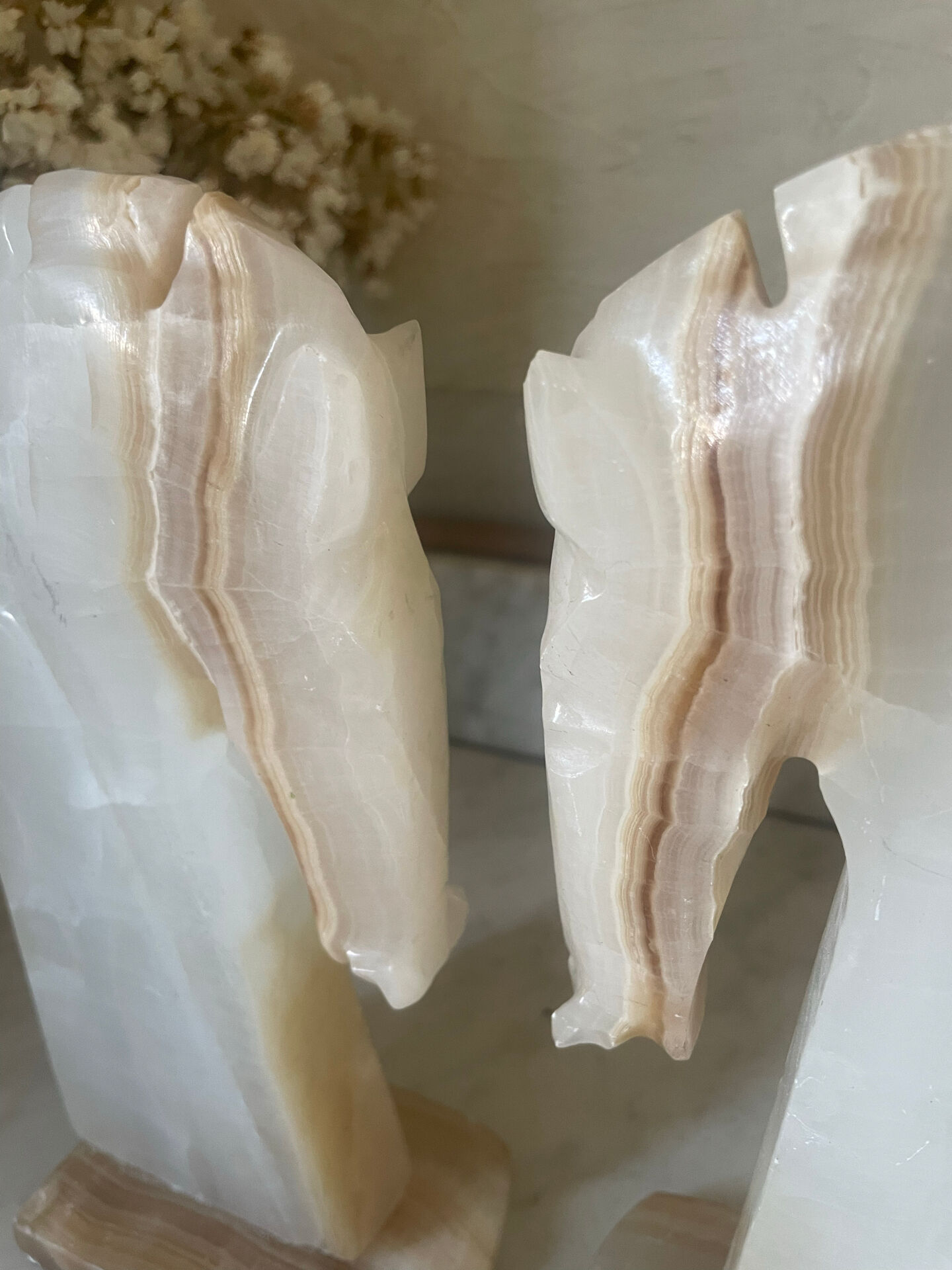 Pair of vintage onyx horse head bookends