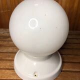 Old White Opaline Wall Lamp + Vintage Ceramic Support