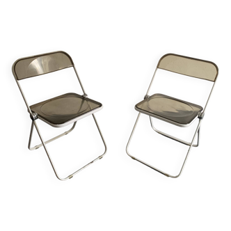 2 chaises Plia par Giancarlo Piretti pour Castelli vintage 1960