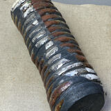 Raku ceramic tubular vase