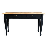 Console raw wood and absolute black