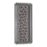 Plat rectangulaire en verre avec motif de fleur