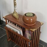 Rosewood and brass magazine stand table
