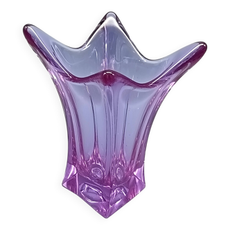 Vase cristal vintage, vase à doigt en verre d’art coloré vintage