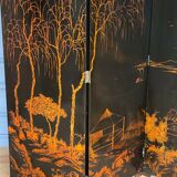 Lacquer screen 1900 4 leaves china tops