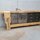 Industrial established furniture two metal doors and 6 wooden drawers