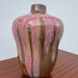 Art Deco pink glazed stoneware vase