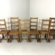Rustic antique oak high back dining chairs 1900’s
