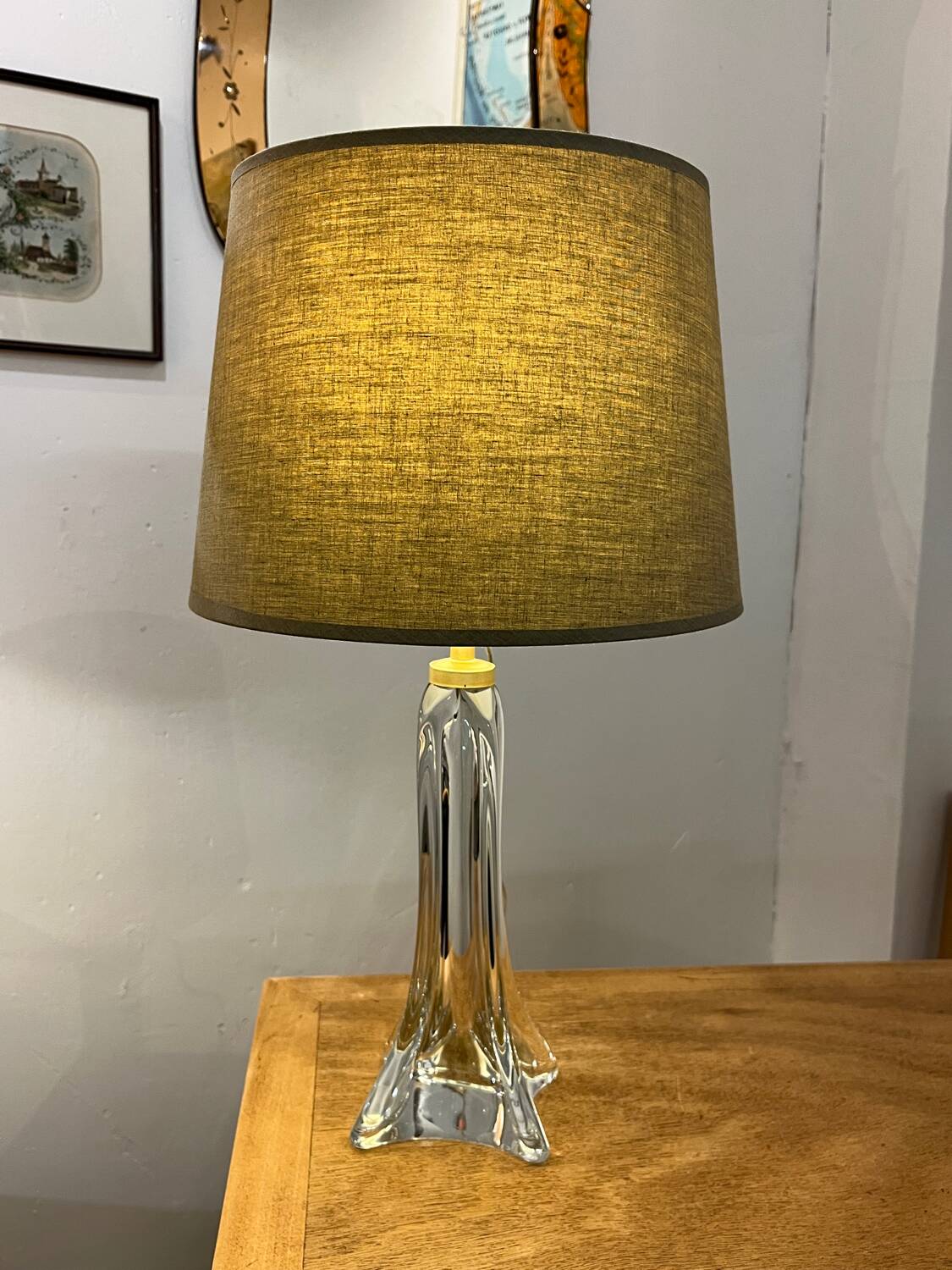 Crystal lamp base H24 cm re-electrified