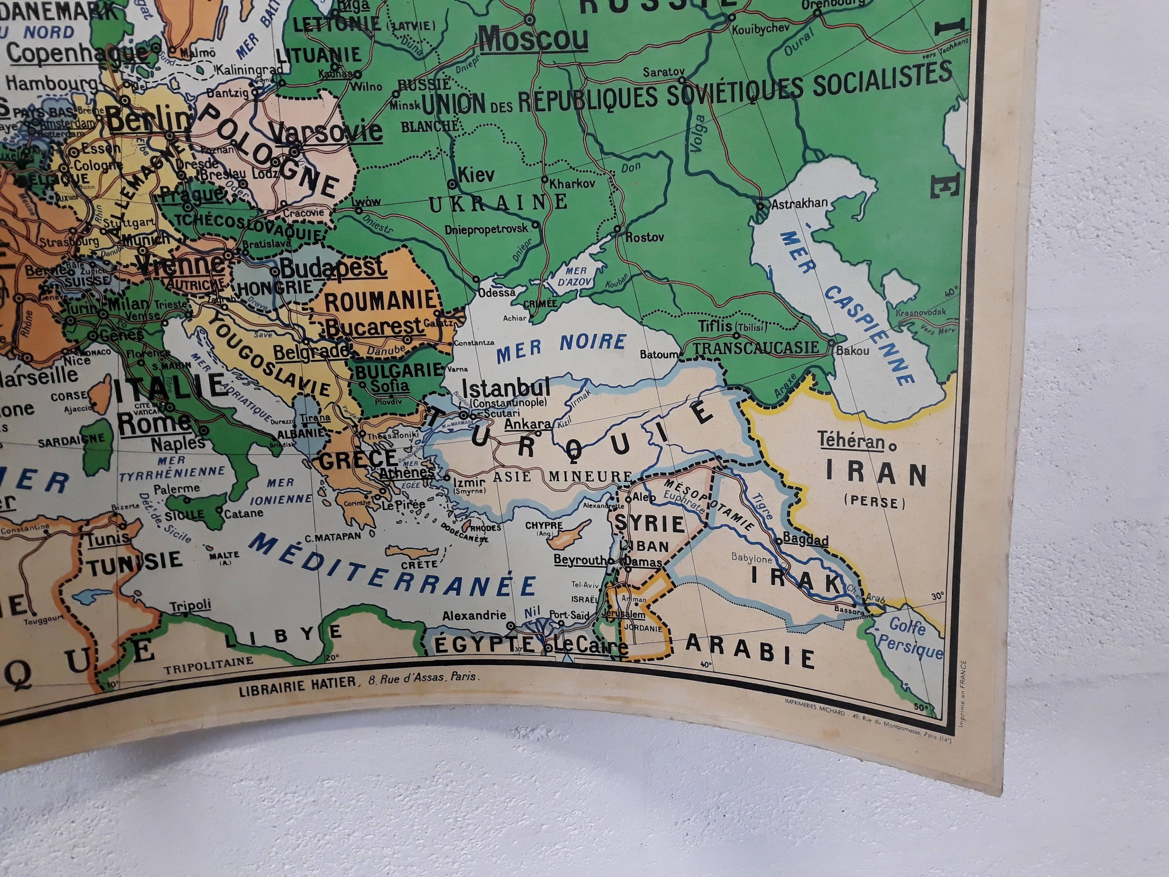 Old school vintage Europe 1960 map