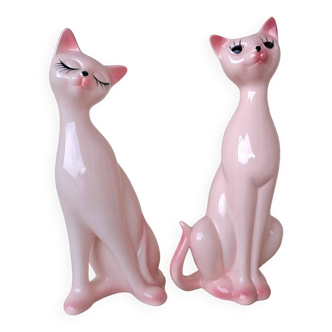 Vintage ceramic cat statue