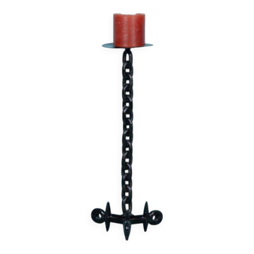 Brutalist metal candlestick, minimalist iron candlestick.