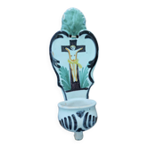 19th century faience benitier