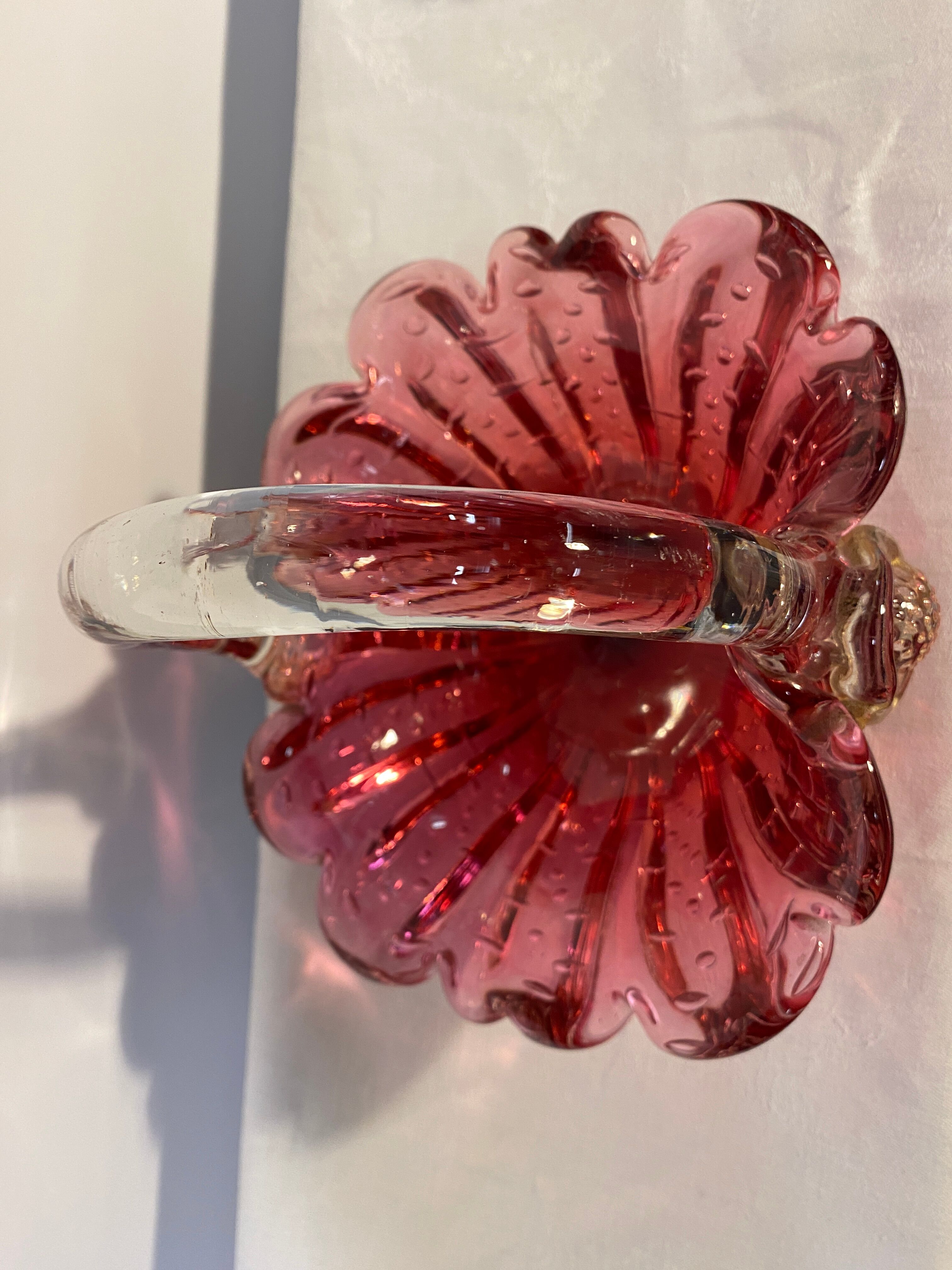 Vintage murano glass basket