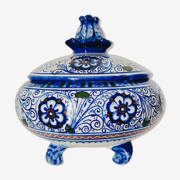 Italian earthenware box hand painted decoration