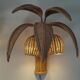 Paire d'appliques cocotier en rotin vintage