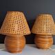 Paire lampes de chevet  cannage