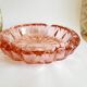 Rosaline pink chiseled glass ashtray