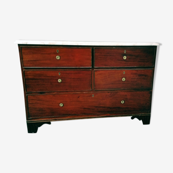 Commode en merisier et marbre