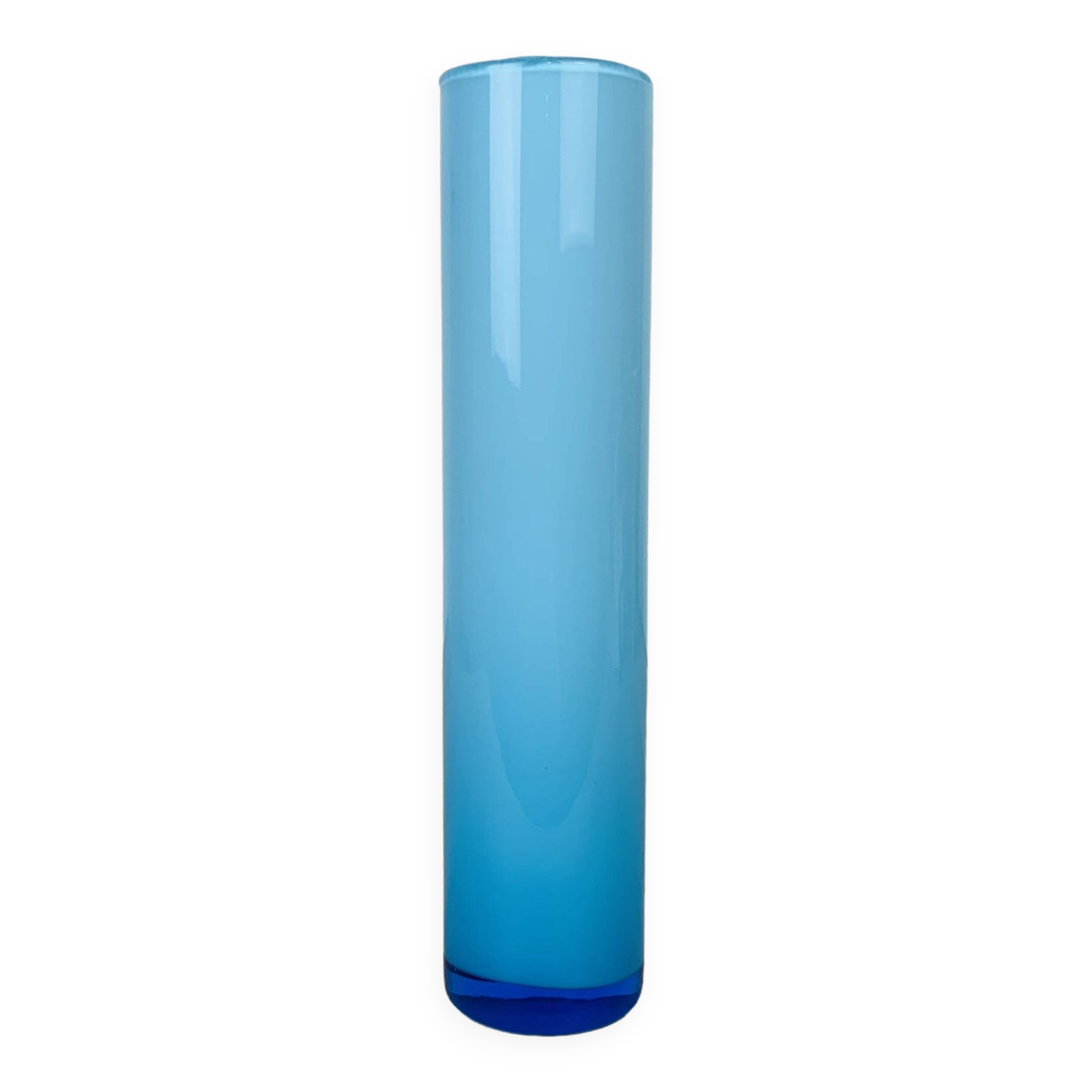 Scandinavian scroll vase blue glass