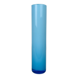 Scandinavian scroll vase blue glass
