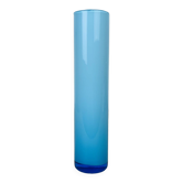 Scandinavian scroll vase blue glass
