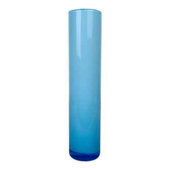 Scandinavian scroll vase blue glass