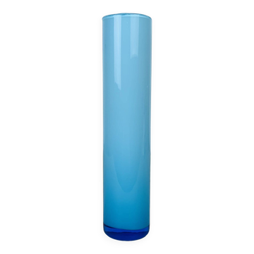 Scandinavian scroll vase blue glass