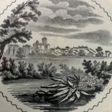 6 old dessert plates Old and Johnston Bordeaux 19th century Médoc and its castles