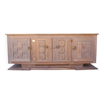 Art-deco sideboard, solid bleached oak, 1930/40