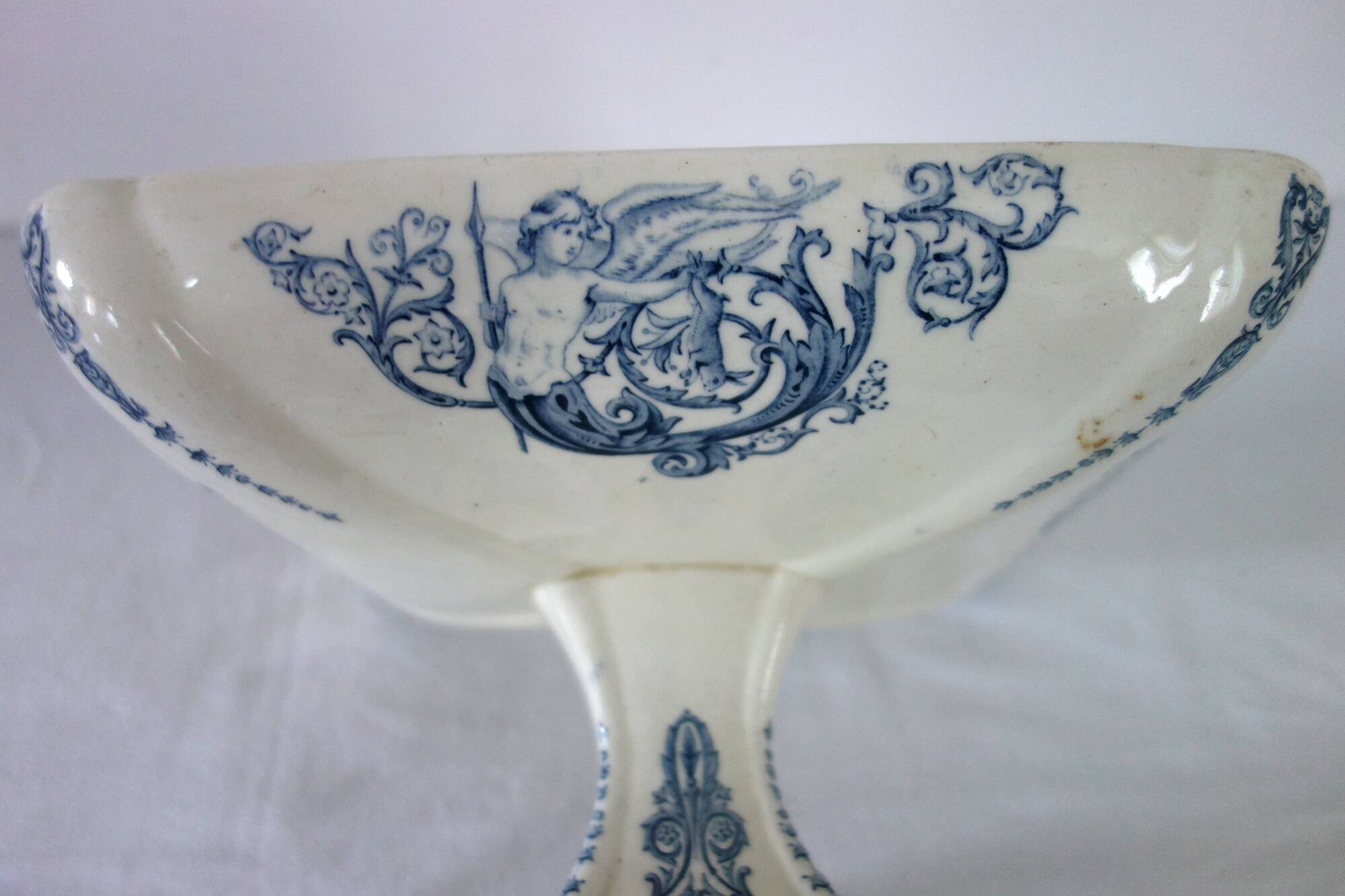 Large Renaissance ironstone compote dish from Clairefontaine JS & Cie, 19th century.