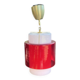 Red and white glass chandelier