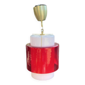 Red and white glass chandelier