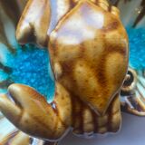 Empty crab pocket in enameled ceramic, vintage 70s