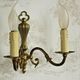French vintage traditional double brass wall sconce scrolled arms