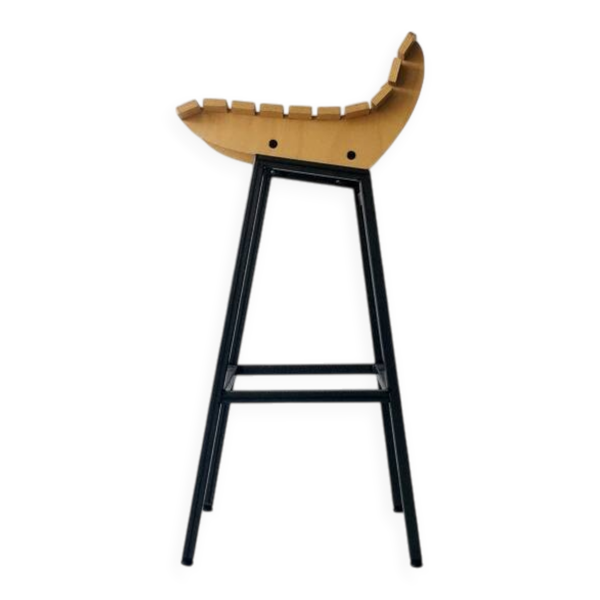 Tabouret en bois et en fer