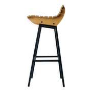 Tabouret en bois et en fer