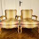 Pair of Roche Bobois cabriolet armchairs with "Queen's back"