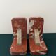Pair of Art Deco Red Marble Bookends