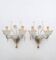 2 Murano glass wall sconces with gold leaves, vintage light fixtures.