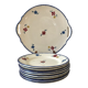 Cake consisting of a cake dish and 8 dessert plates Digoin Sarreguemi