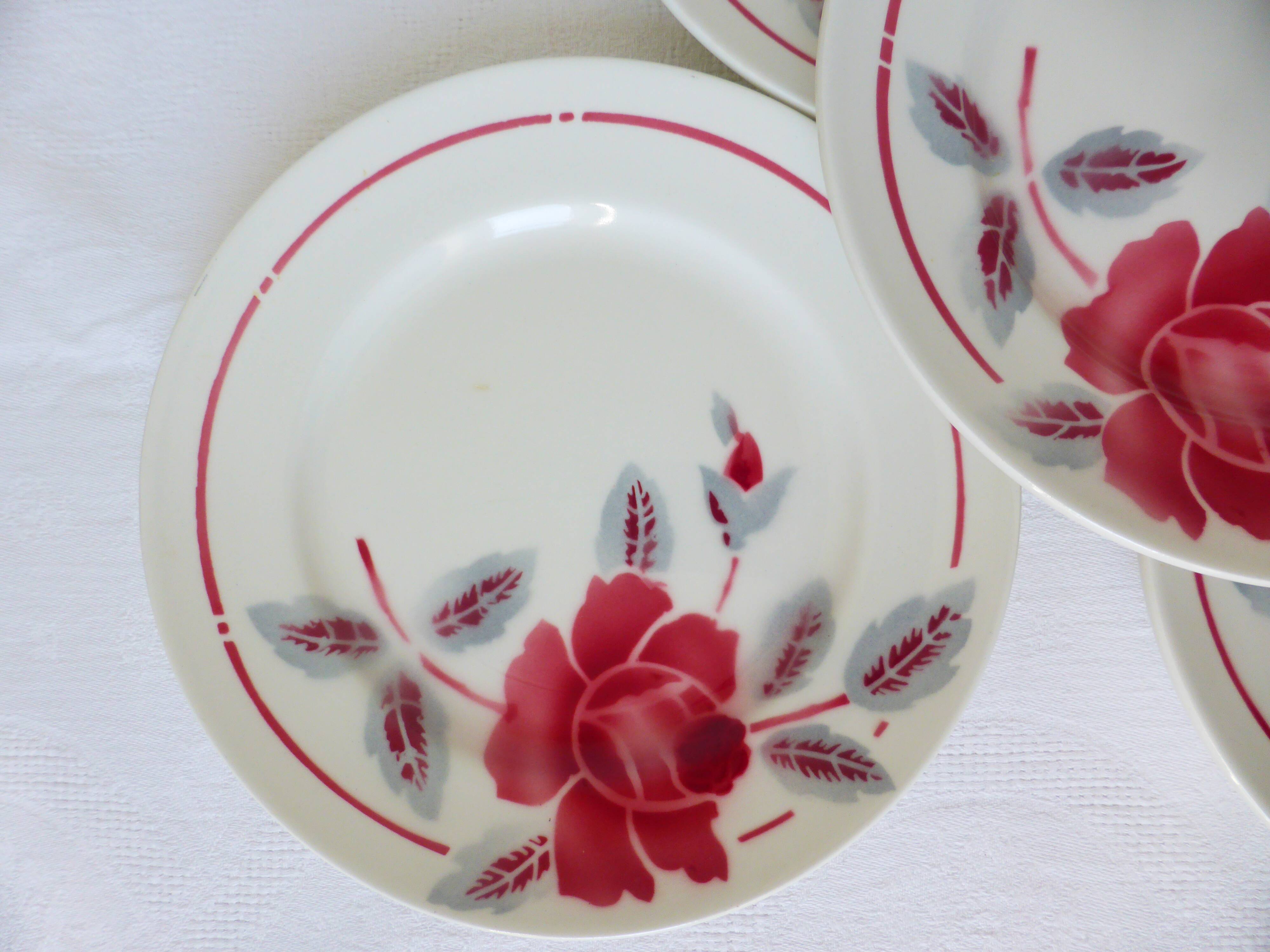 5 vintage dessert plates from Moulin des Loups and Orchies (210674)