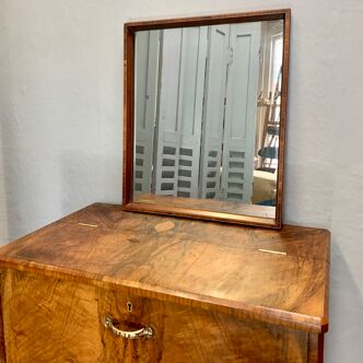 Vintage wall mirror rectangular teak frame 48x40cm